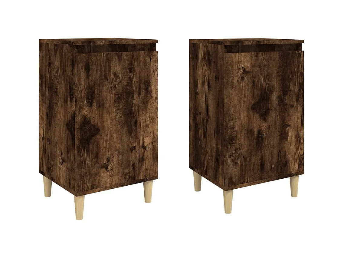 Samir  Tables de chevet 2 pcs chêne fumé 40x35x70 cm bois d'ingénierie