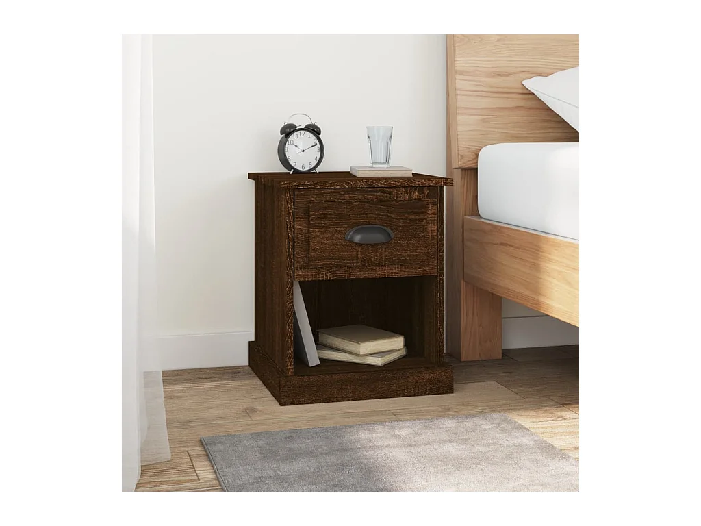 Cicero  Table de chevet chêne marron 39x39x47,5 cm bois d'ingénierie