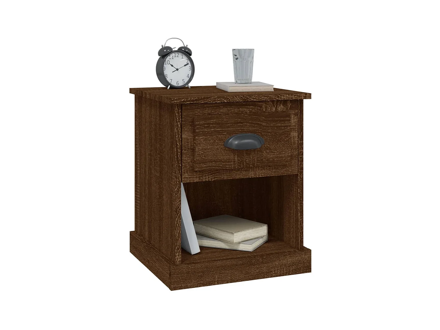 Cicero  Table de chevet chêne marron 39x39x47,5 cm bois d'ingénierie