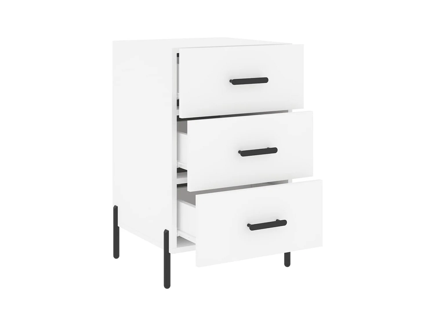 Linne  Table de chevet blanc 40x40x66 cm bois d'ingénierie