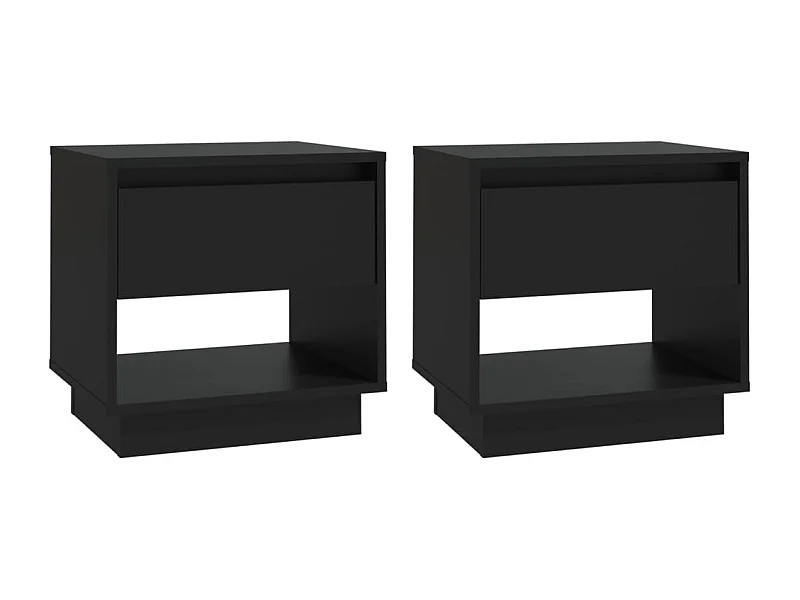 Zalyn  Tables de chevet 2 pcs Noir 45x34x44 cm bois d'ingénierie