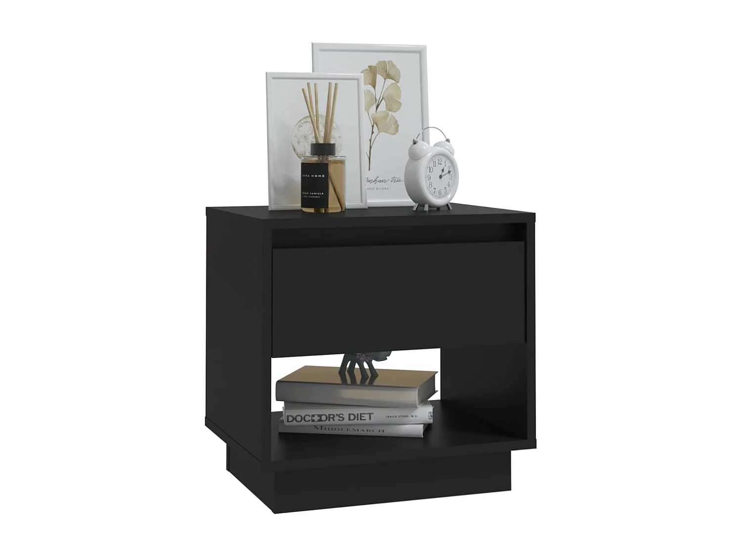 Zalyn  Tables de chevet 2 pcs Noir 45x34x44 cm bois d'ingénierie