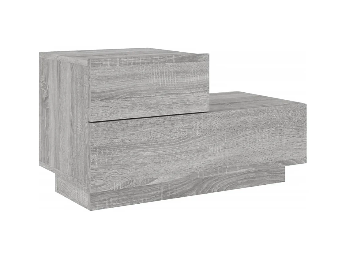 Robbie  Table de chevet avec lumières LED sonoma gris 70x36x40,5 cm