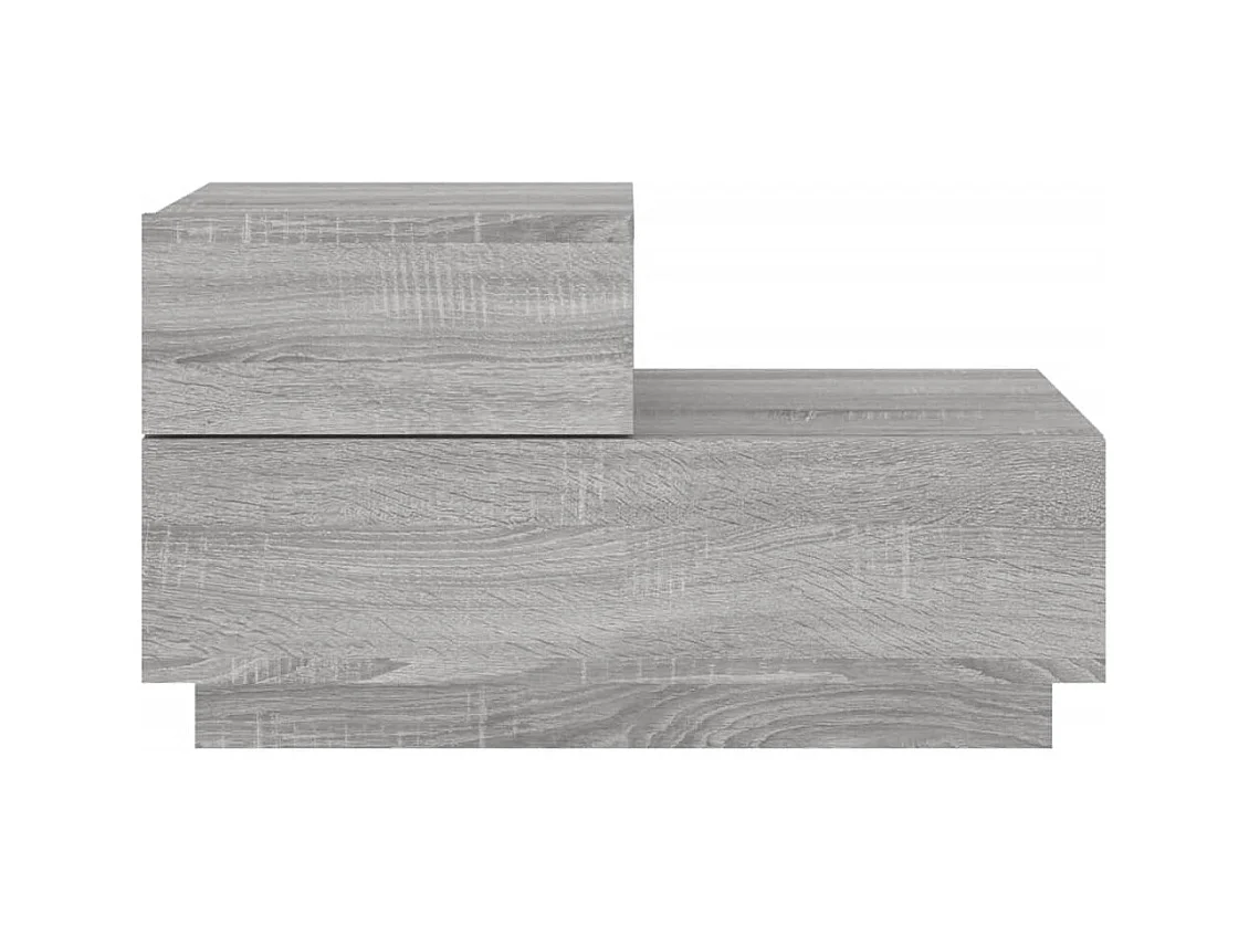 Robbie  Table de chevet avec lumières LED sonoma gris 70x36x40,5 cm