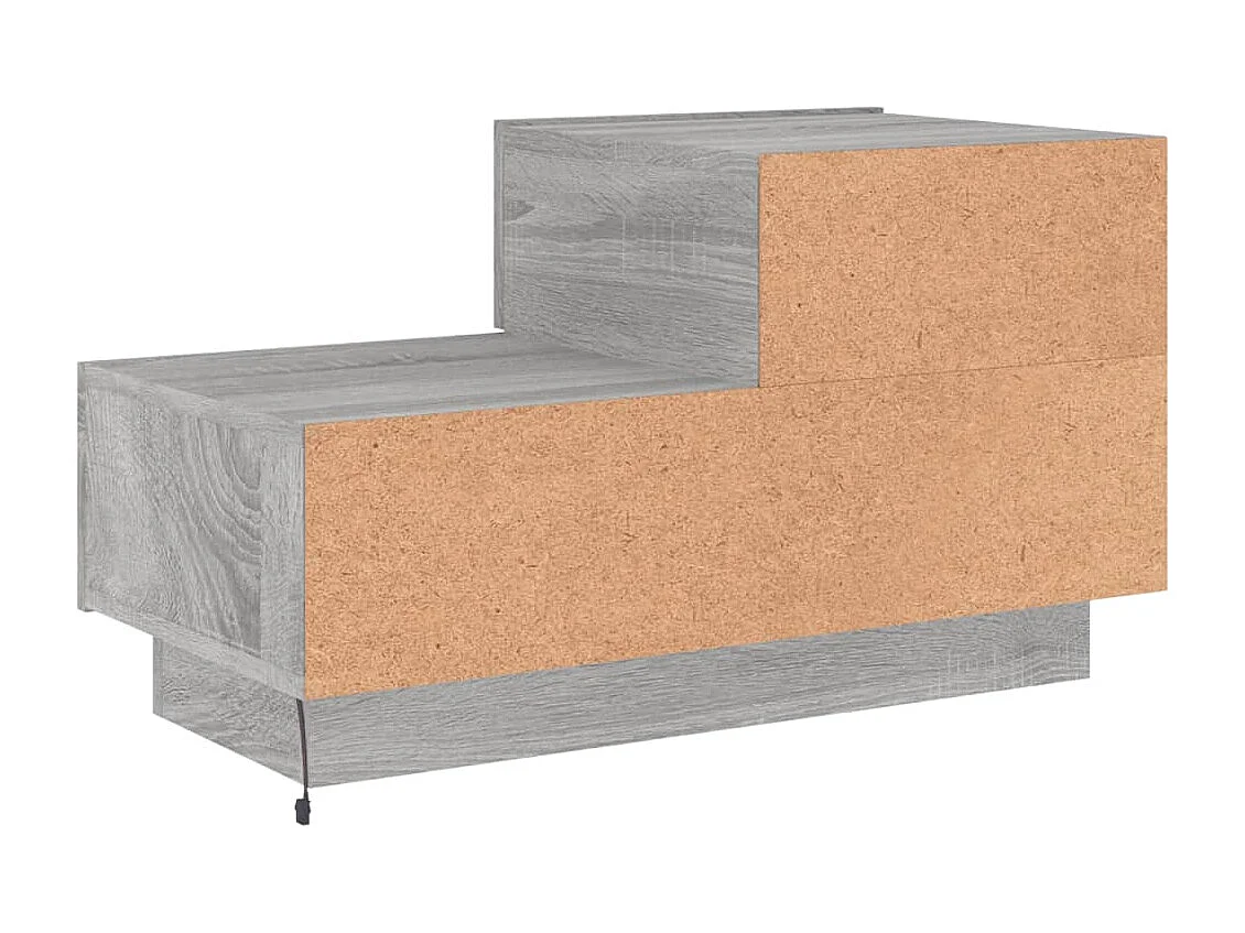 Robbie  Table de chevet avec lumières LED sonoma gris 70x36x40,5 cm