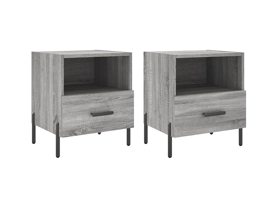 Gilda  Tables de chevet 2 pcs sonoma gris 40x35x47,5 cm