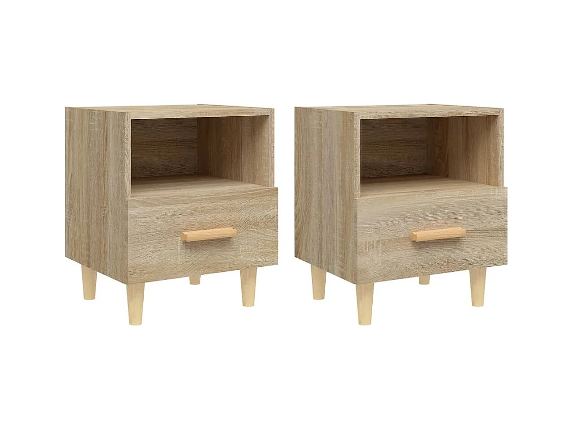 Nieuw-Beijerland  Tables de chevet 2 pcs Chêne sonoma 40x35x47 cm