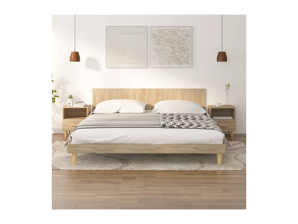 Nieuw-Beijerland  Tables de chevet 2 pcs Chêne sonoma 40x35x47 cm