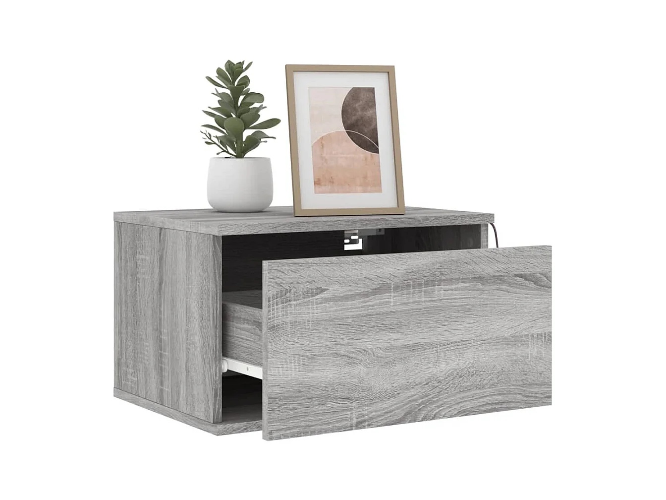 Vibeke  Tables de chevet murales avec lumières LED 2 pcs sonoma gris