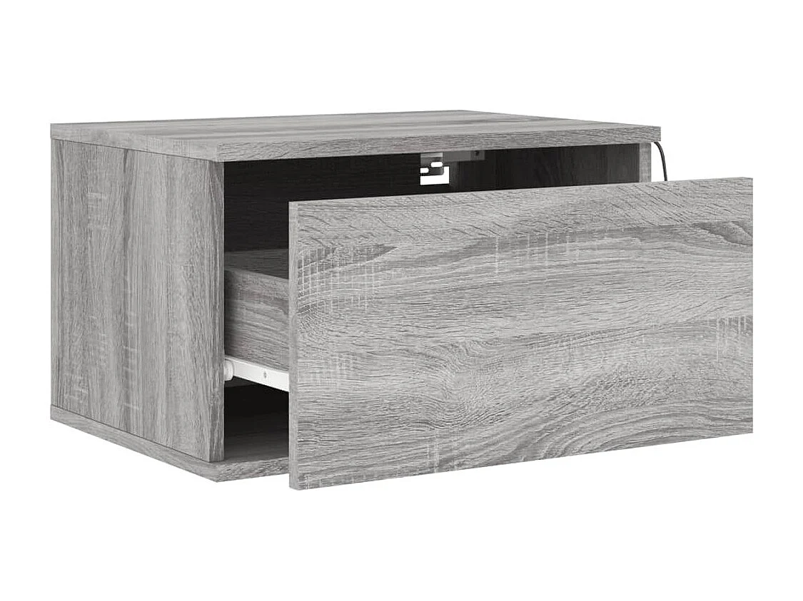 Vibeke  Tables de chevet murales avec lumières LED 2 pcs sonoma gris