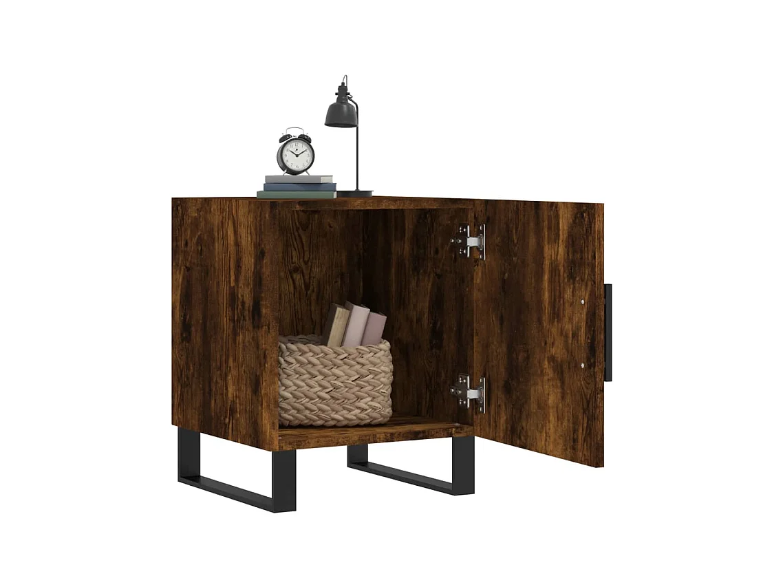 Kuopio  Tables de chevet 2 pcs chêne fumé 40x40x50 cm bois d'ingénierie