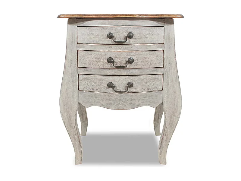 Garden Furniture -  Table de chevet bois d'acajou massif 48x35x64 cm