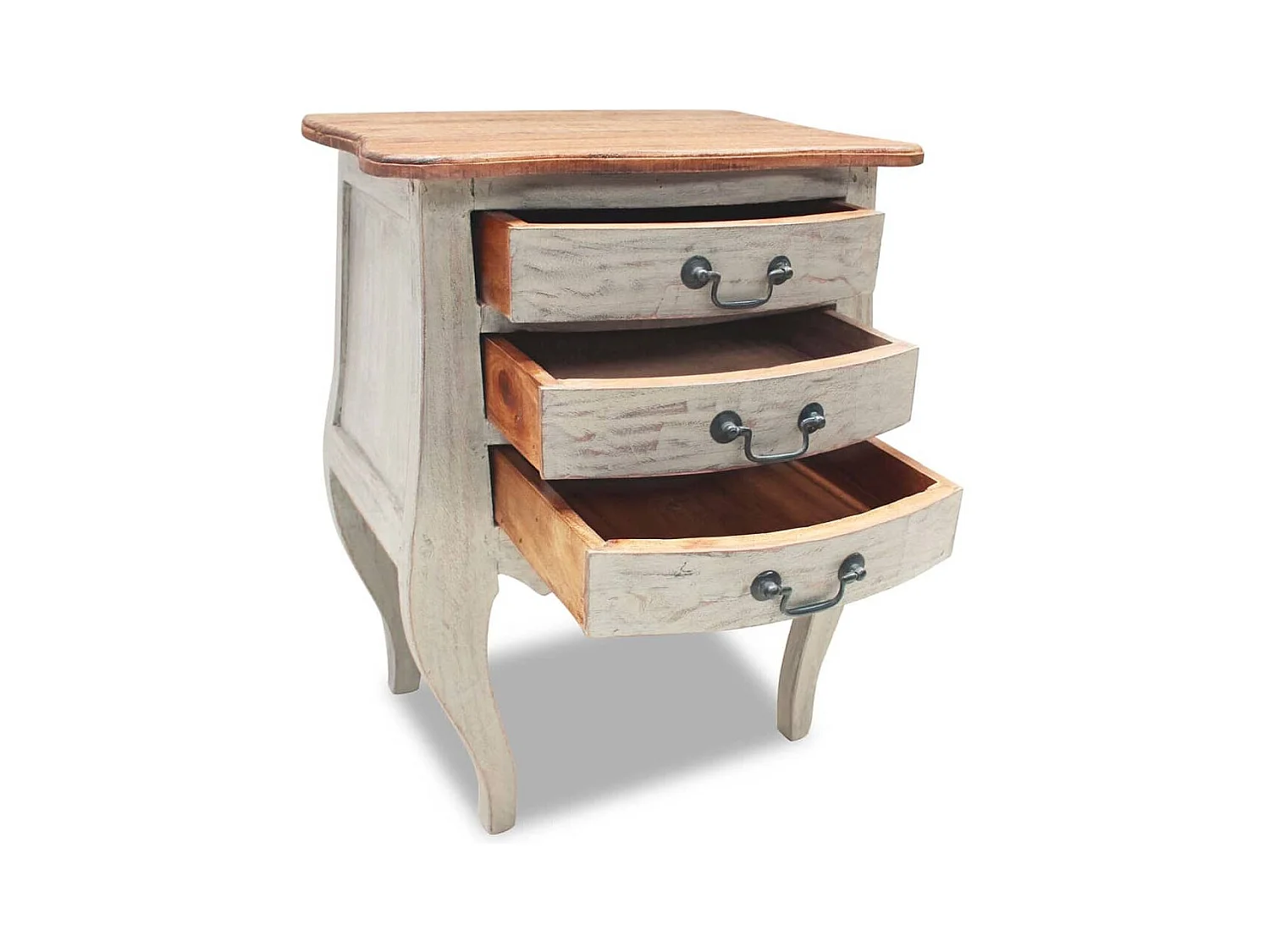 Garden Furniture -  Table de chevet bois d'acajou massif 48x35x64 cm