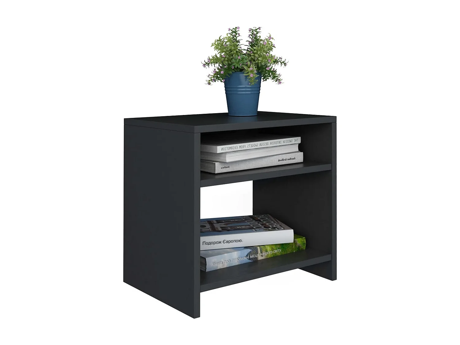 Anelies  Table de chevet Noir 40x30x40 cm Bois d'ingénierie