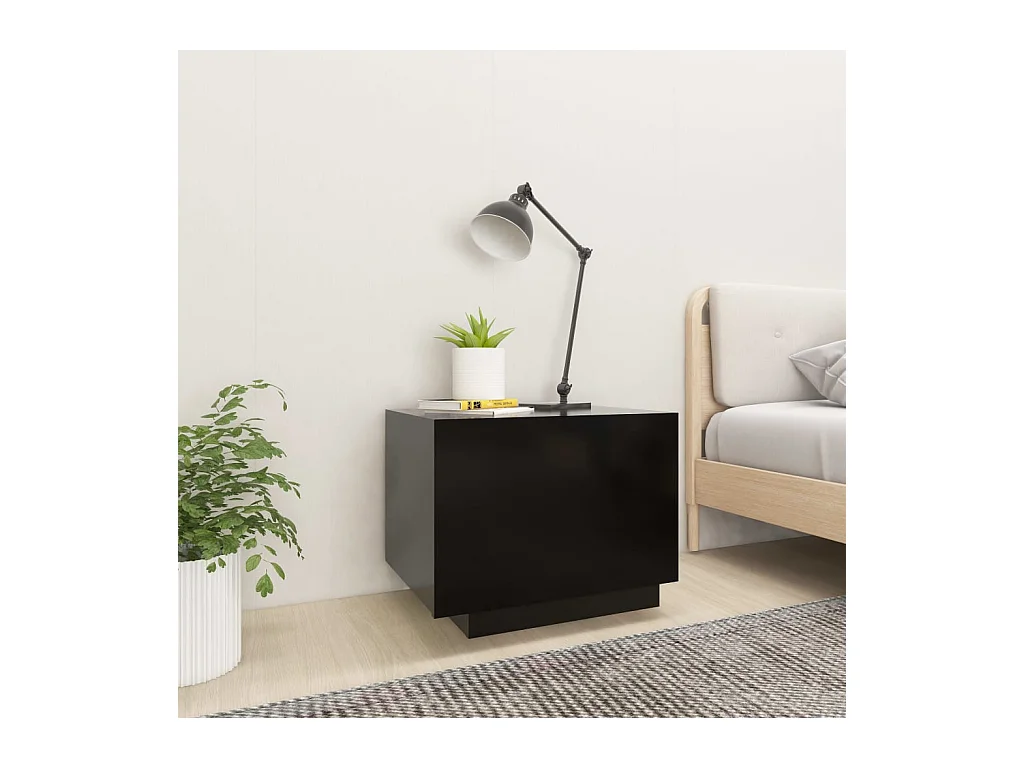 Cedar City  Table de chevet noir 100x35x40 cm bois d'ingénierie