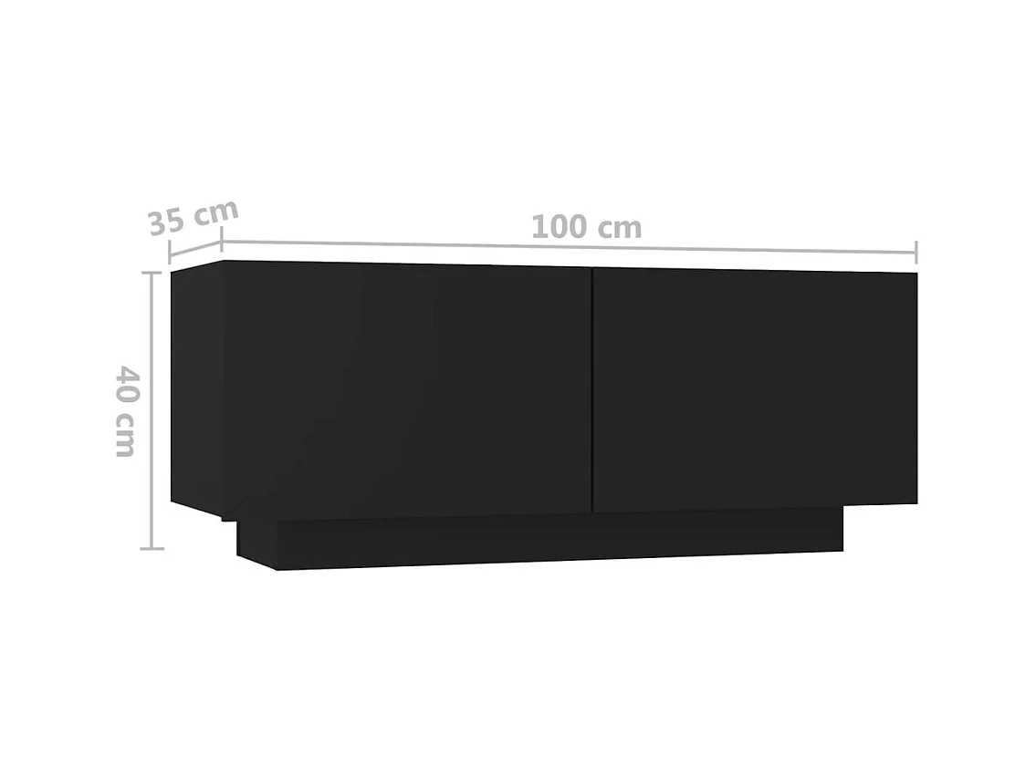 Cedar City  Table de chevet noir 100x35x40 cm bois d'ingénierie