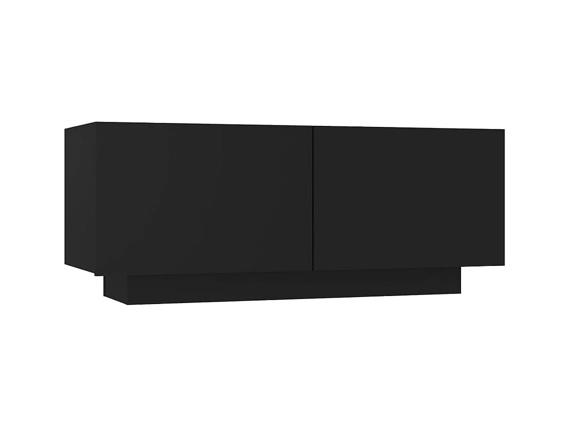 Cedar City  Comodino Nero 100x35x40 cm in Legno Multistrato