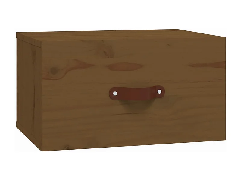 Ahmed  Table de chevet murale Marron miel 40x29,5x22 cm