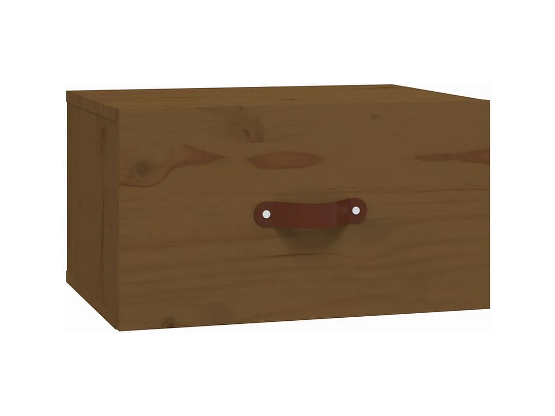 Ahmed  Table de chevet murale Marron miel 40x29,5x22 cm