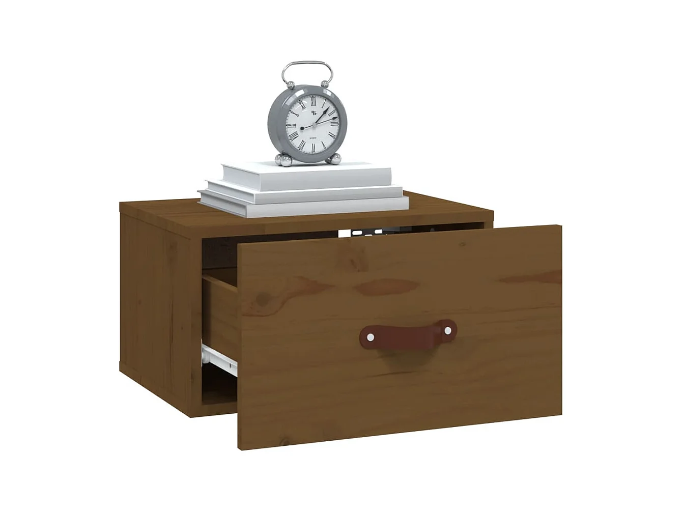 Ahmed  Table de chevet murale Marron miel 40x29,5x22 cm