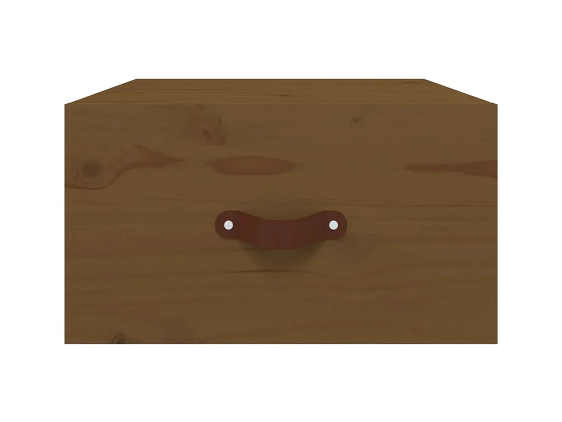Ahmed  Table de chevet murale Marron miel 40x29,5x22 cm