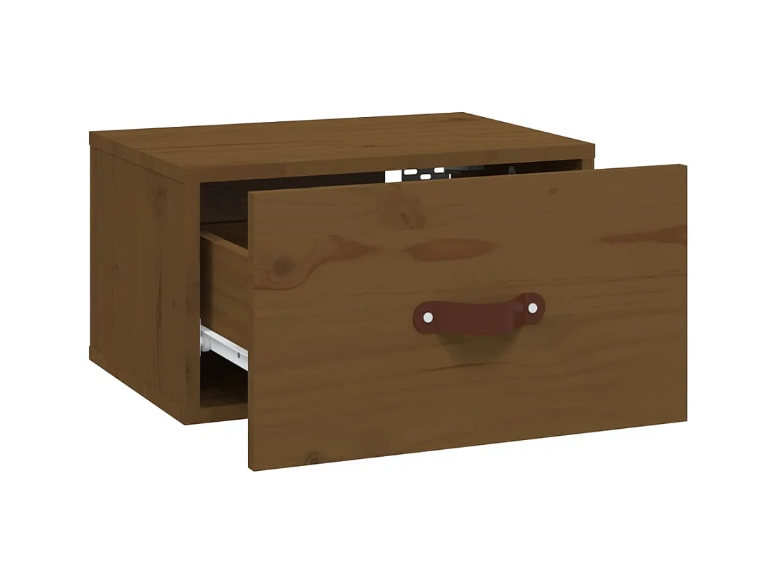 Ahmed  Table de chevet murale Marron miel 40x29,5x22 cm