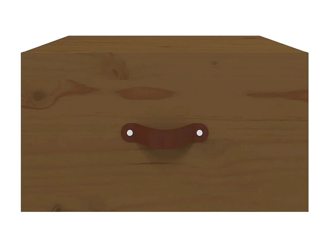 Ahmed  Table de chevet murale Marron miel 40x29,5x22 cm