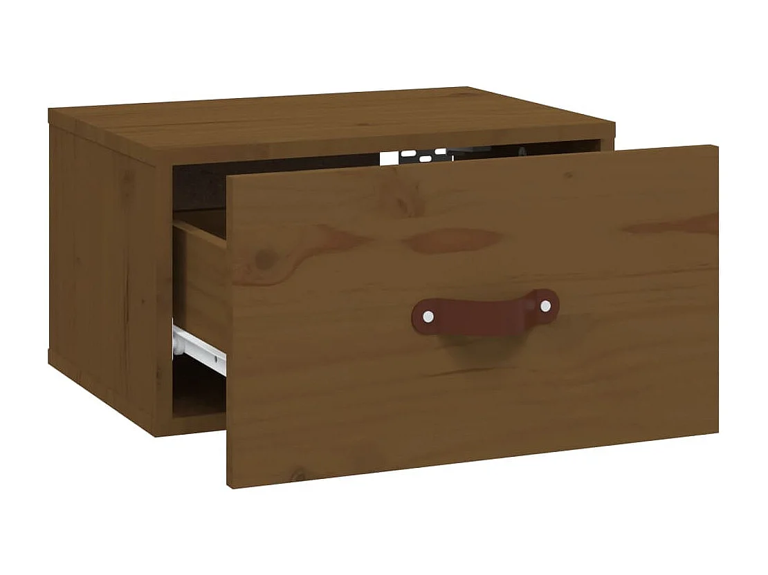 Ahmed  Table de chevet murale Marron miel 40x29,5x22 cm