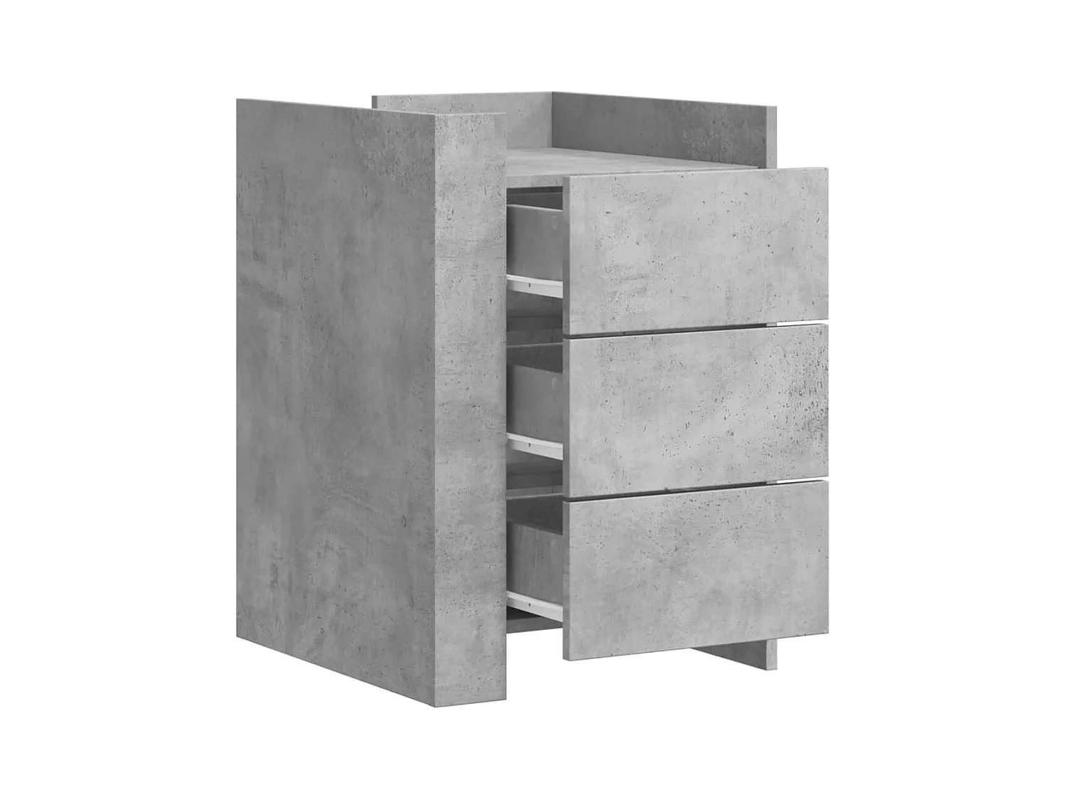 Frysa  Table de chevet gris béton 45x50x65 cm bois d'ingénierie
