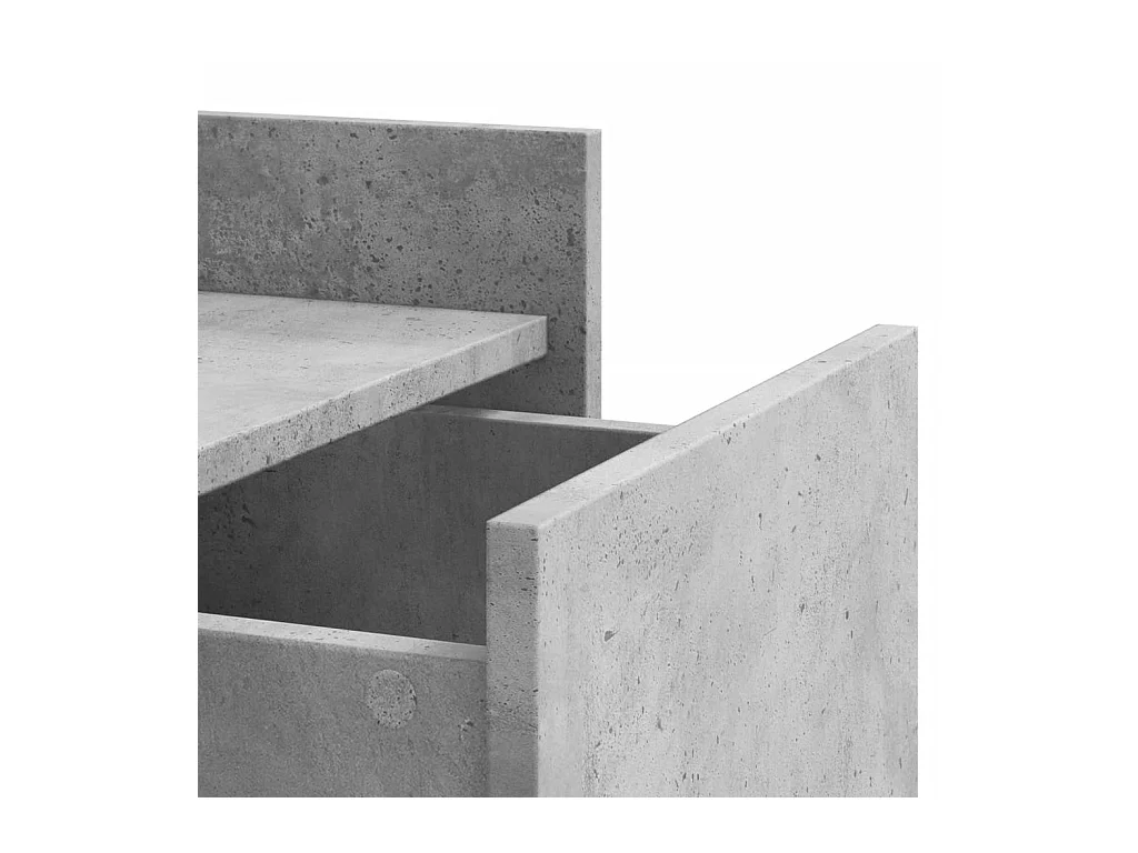 Frysa  Table de chevet gris béton 45x50x65 cm bois d'ingénierie