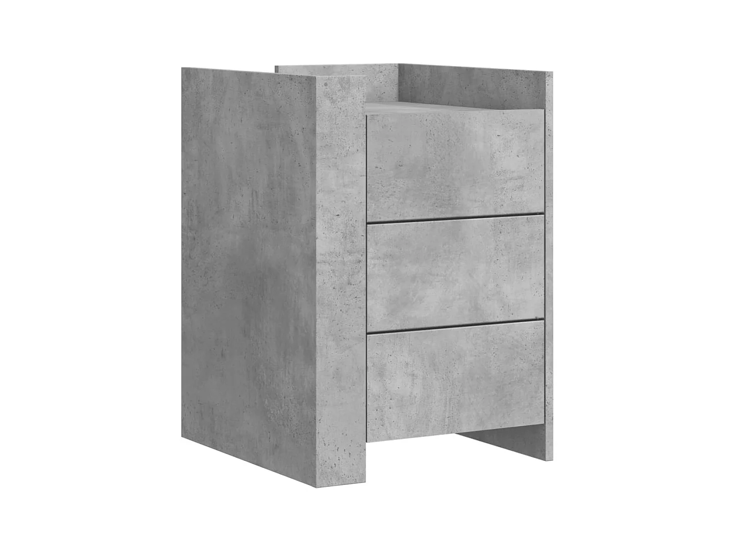 Frysa  Table de chevet gris béton 45x50x65 cm bois d'ingénierie