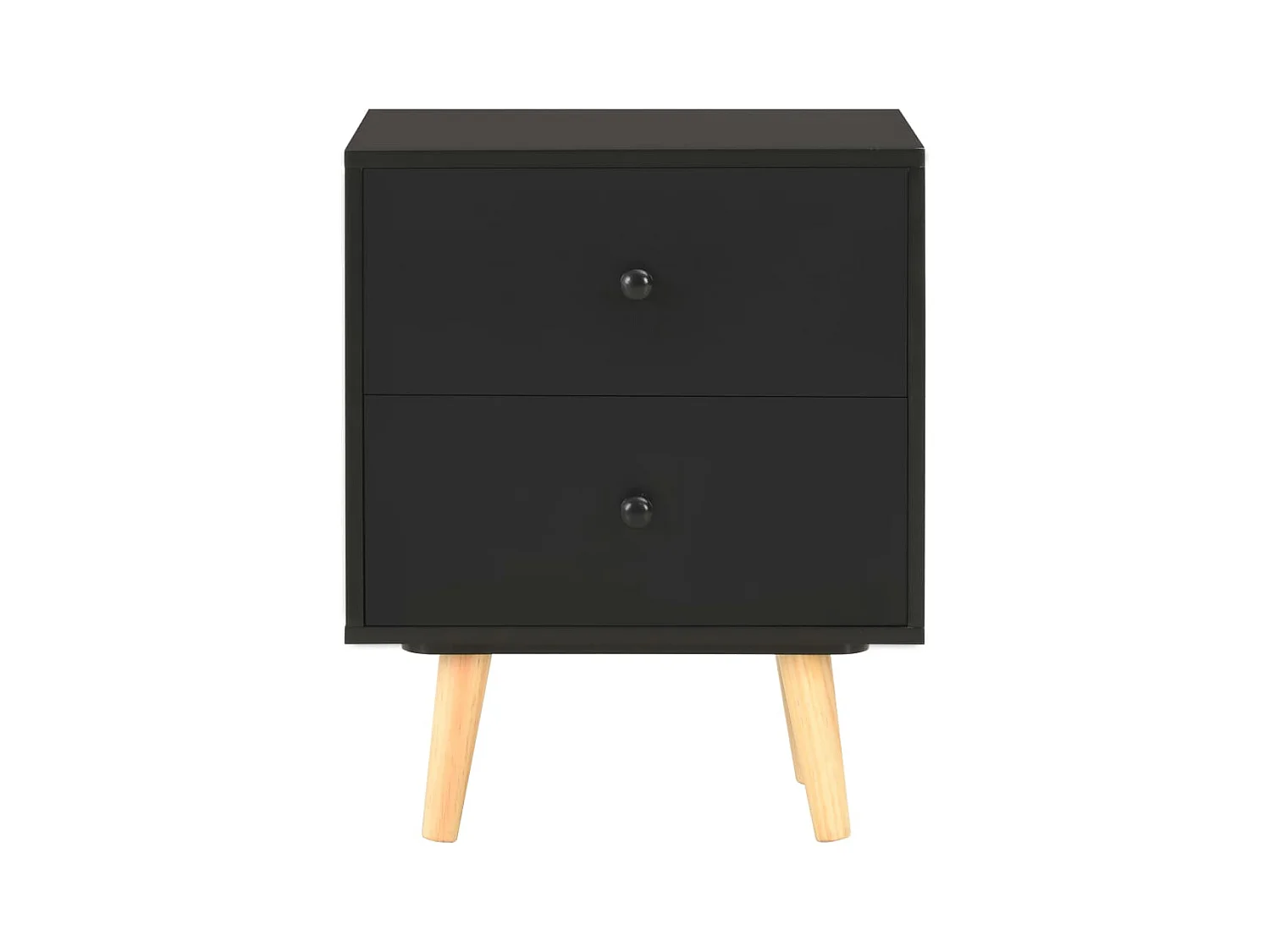 Martha  Tables de chevet 2 pcs Noir 40 x 30 x 50 cm Pin massif