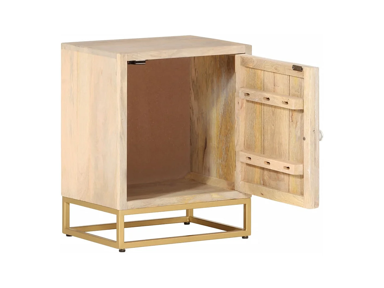 Garden Furniture -  Table de chevet 40x30x50 cm bois massif manguier et fer