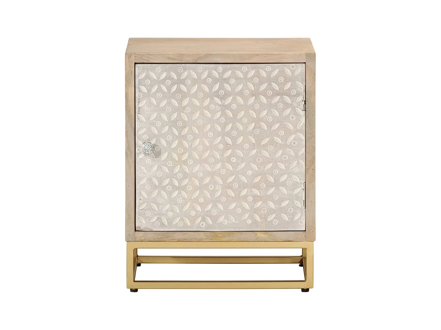 Garden Furniture -  Table de chevet 40x30x50 cm bois massif manguier et fer