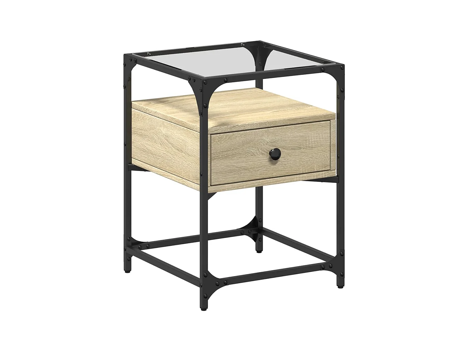 Kirsi  Table de chevet chêne sonoma 40x40x55 cm bois d’ingénierie