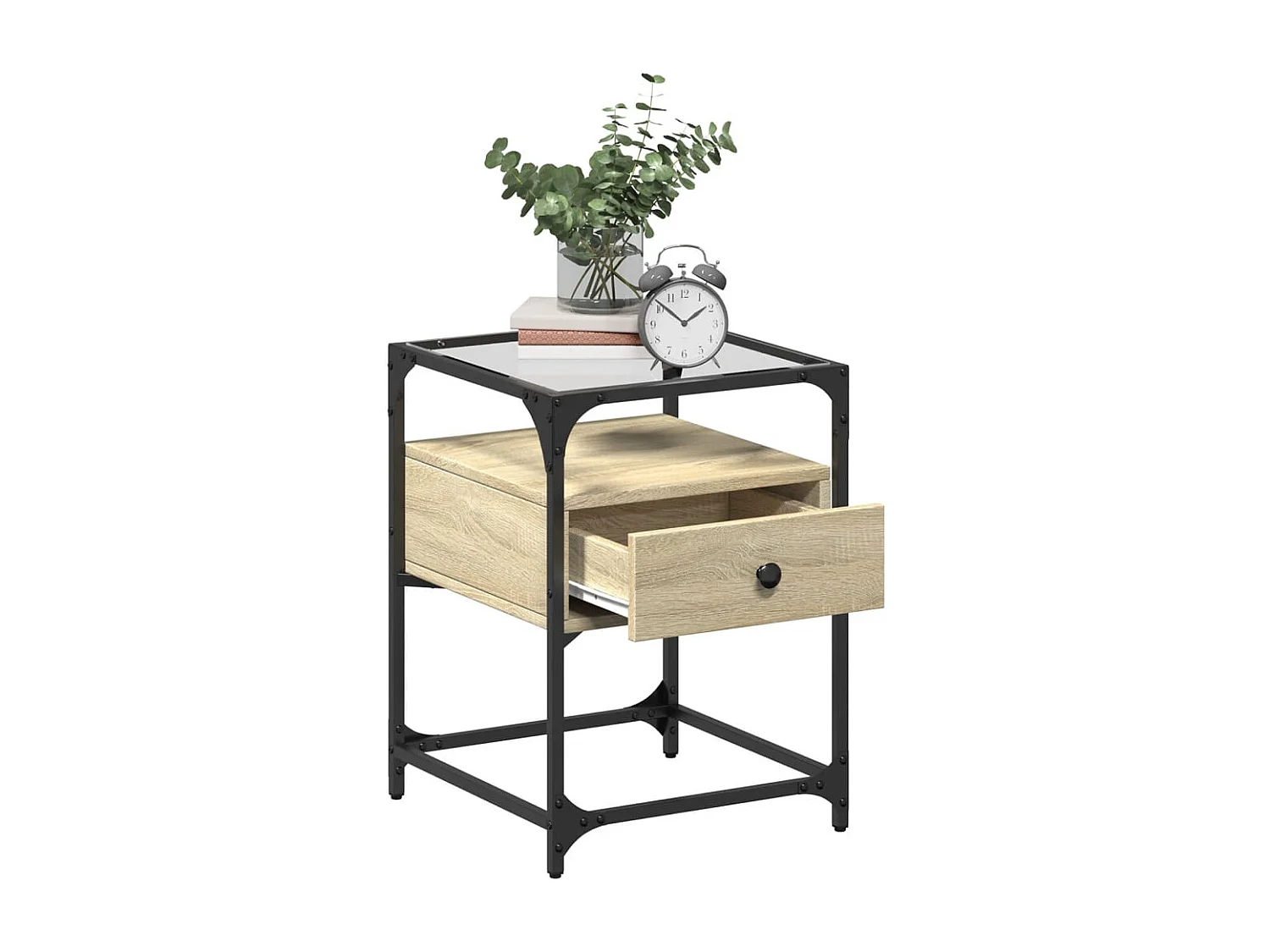 Kirsi  Table de chevet chêne sonoma 40x40x55 cm bois d’ingénierie