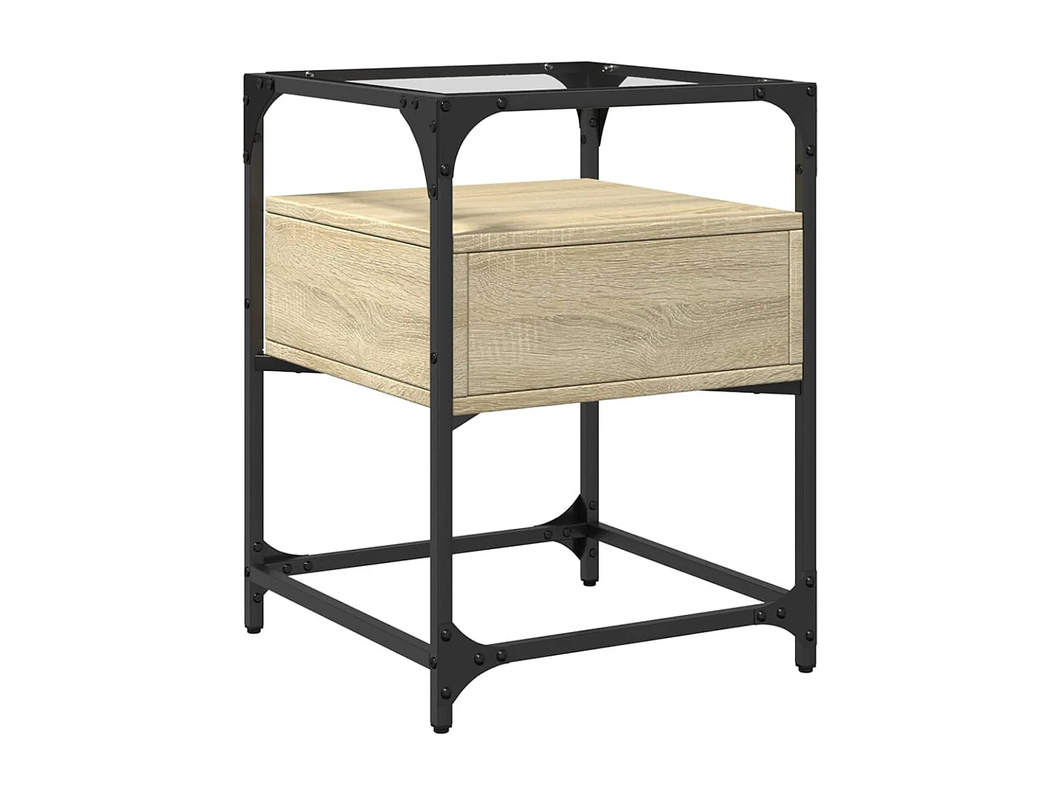 Kirsi  Table de chevet chêne sonoma 40x40x55 cm bois d’ingénierie