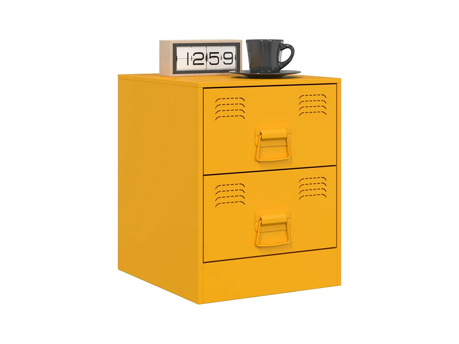 Groton  Tables de chevet 2 pcs jaune 34,5x39x44 cm acier