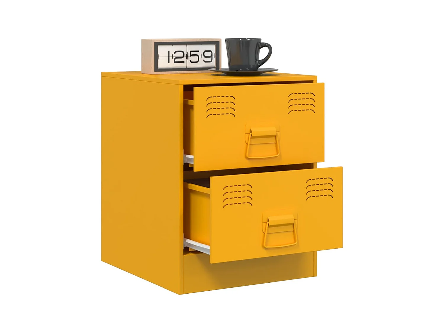 Groton  Tables de chevet 2 pcs jaune 34,5x39x44 cm acier