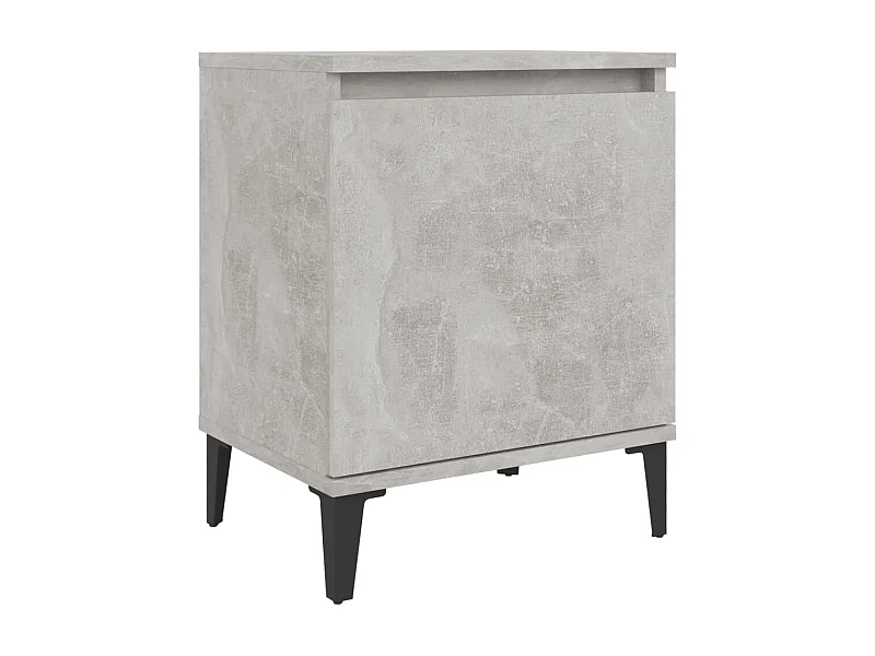 Council Bluffs  Table de chevet avec pieds en métal gris béton 40x30x50 cm