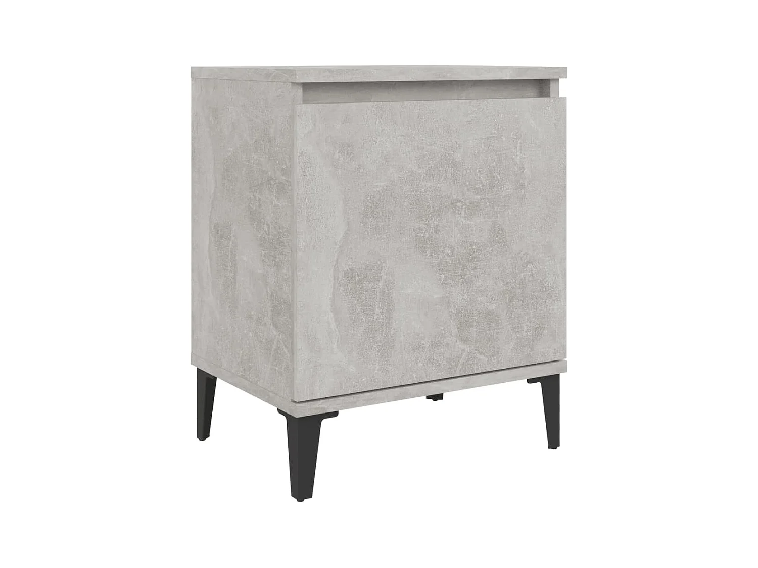 Council Bluffs  Table de chevet avec pieds en métal gris béton 40x30x50 cm