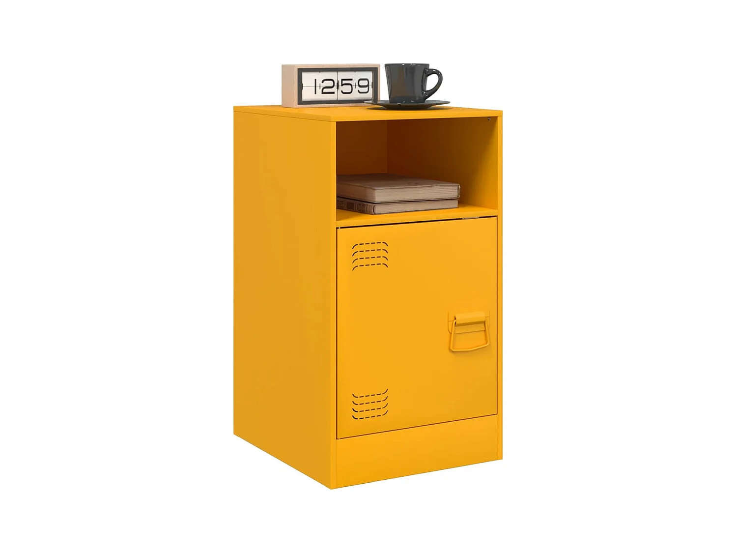 Chasity  Tables de chevet 2 pcs jaune moutarde 34,5x39x62 cm acier