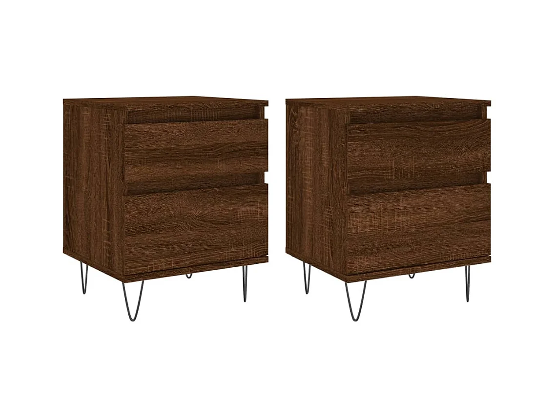 Ineke  Tables de chevet 2 pcs chêne marron 40x35x50 cm bois ingénierie