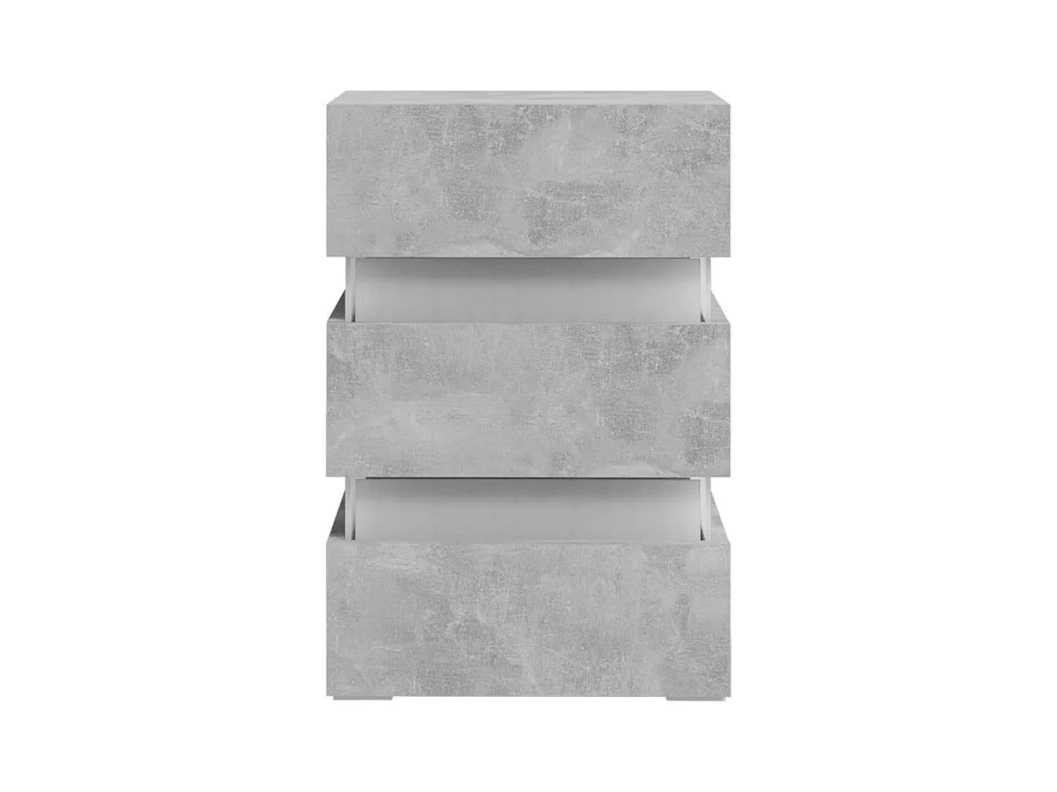 Mohn  Table de chevet à LED gris béton 45x35x67 cm bois d'ingénierie