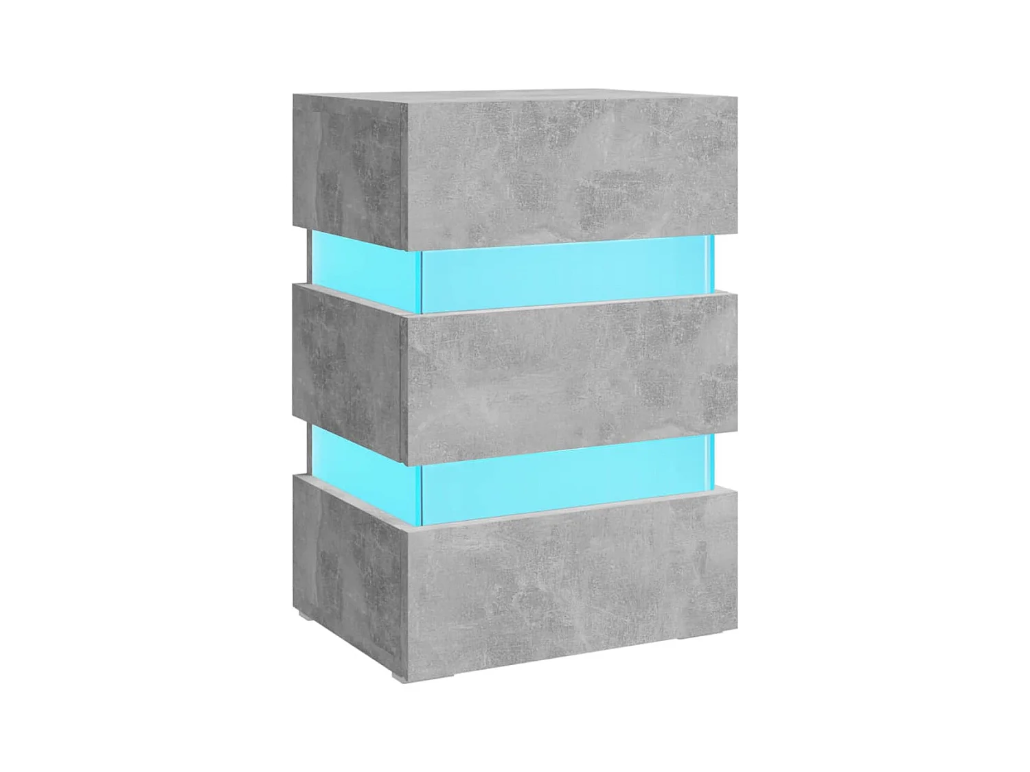 Mohn  Comodino con LED Grigio Cemento 45x35x67cm in Legno Multistrato