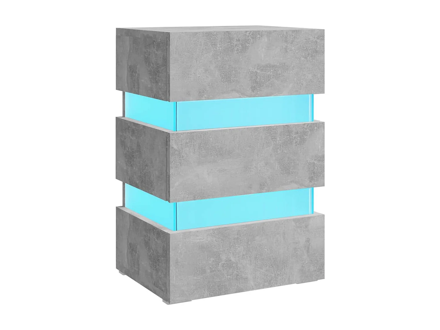 Mohn  Comodino con LED Grigio Cemento 45x35x67cm in Legno Multistrato