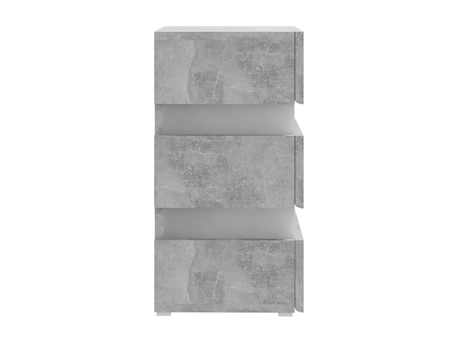 Mohn  Comodino con LED Grigio Cemento 45x35x67cm in Legno Multistrato
