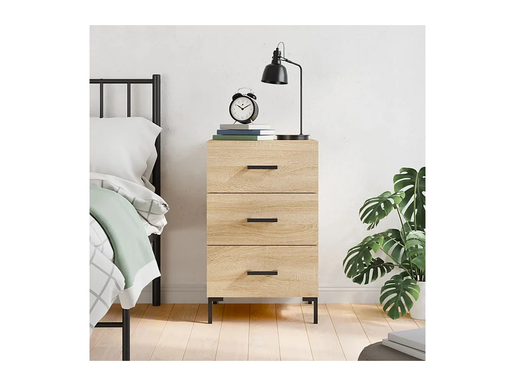 Mireya  Table de chevet chêne sonoma 40x40x66 cm bois d'ingénierie