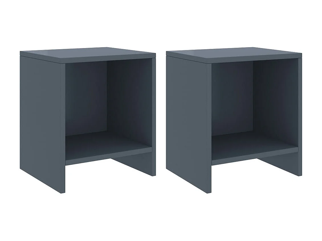 Snorfin  Tables de chevet 2 pcs Gris clair 35x30x40cm Bois de pin massif