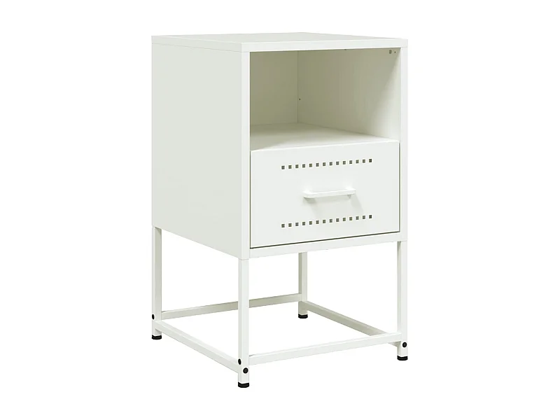 Inanna  Table de chevet blanc 36x39x60,5 cm acier